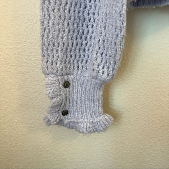 Free People Care Snowdrift Pullover Polo Sweater Light Blue - Picture 3 of 7